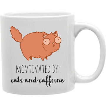 Motivated By Cats And Caffeine Mug  Coffee and Tea Ceramic  Mug 11oz