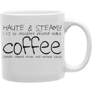Haute & Steamy 1.05 oz Chocolate Infused Vodka Coffee Garnish - Whipped Cream And Caramel Sauce Mug   Coffee and Tea Ceramic  Mug 11oz