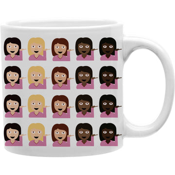 girl 4 collage Emoji coffee mug