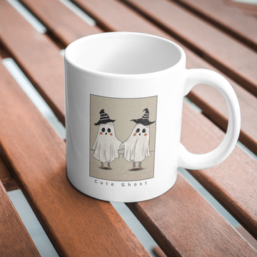 Cute Ghost Emoji Coffee and Tea Ceramic Mug 11oz