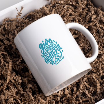 Give Thanks With Grateful Heart Coffee and Tea Ceramic Mug 11oz