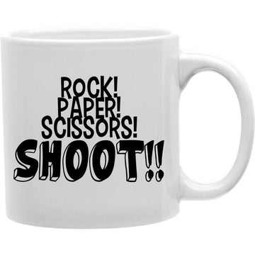 Rock Paper Scissors Shoot Mug  Coffee and Tea Ceramic  Mug 11oz