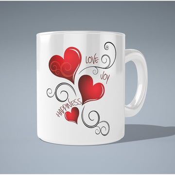 Love Joy Happness Mug  Coffee and Tea Ceramic  Mug 11oz