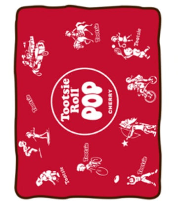 Tootsie Roll Pop Cherry Wrapper Fleece Blanket 50x60 - Red