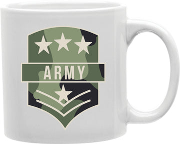 Army Badge Camo Stars Coffee and Tea Ceramic Mug 11oz