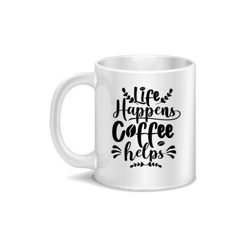 Life Happens Coffee Helps Coffee and Tea Ceramic Mug 11oz