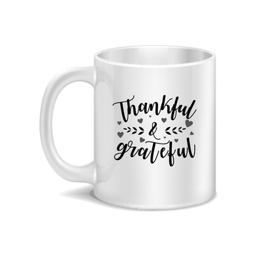 Thankful & Grateful Coffee and Tea Ceramic Mug 11oz