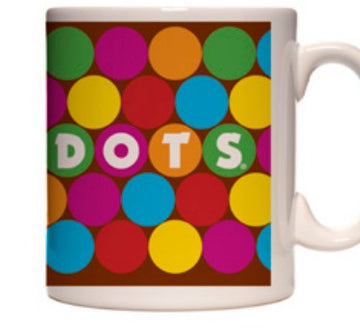 Tootsie Roll DOTS Candy Brown Background Coffee and Tea Ceramic Mug 11oz