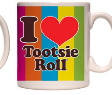 I Heart Tootsie Roll Rainbow Coffee and Tea Ceramic Mug 11oz