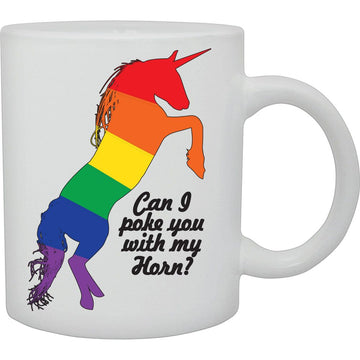 Can I Poke You With You Horn Mug  Coffee and Tea Ceramic  Mug 11oz
