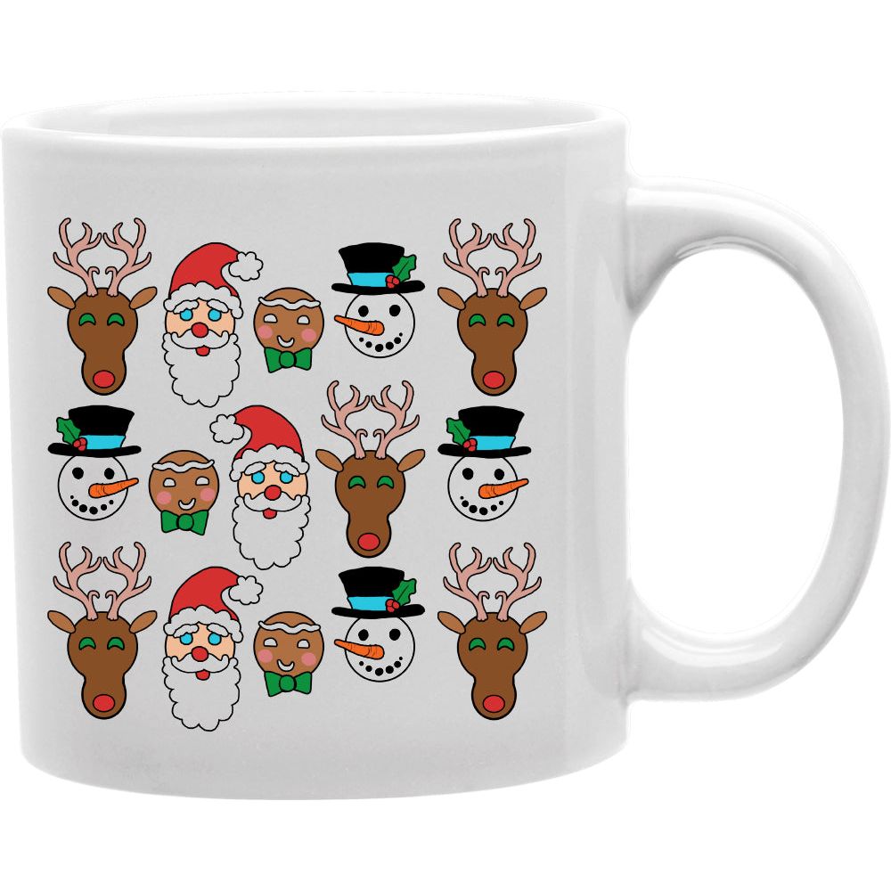 Christmas Emojis Mug  Coffee and Tea Ceramic  Mug 11oz