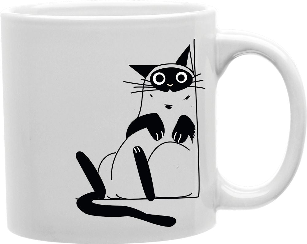 Leaning Cat Coffee and Tea Ceramic Mug 11oz