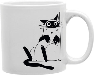 Leaning Cat Coffee and Tea Ceramic Mug 11oz