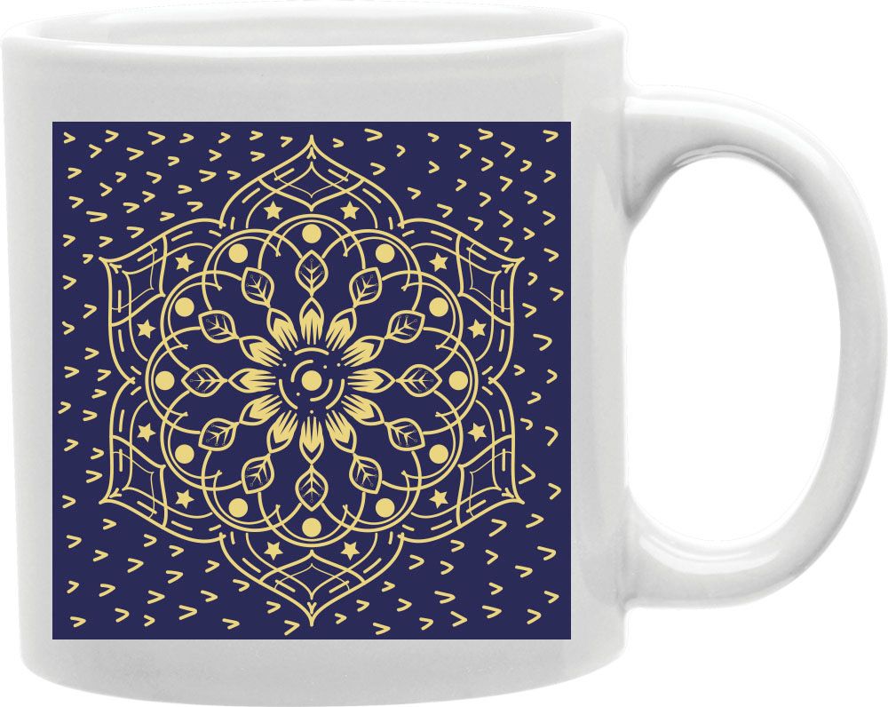 Navy And Gold Mandala Tapestry Coffee and Tea Ceramic Mug 11oz