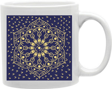 Navy And Gold Mandala Tapestry Coffee and Tea Ceramic Mug 11oz