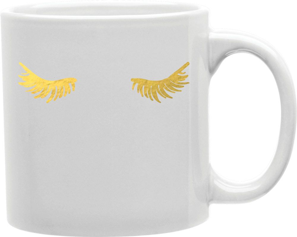 Gold Lashes Coffee and Tea Ceramic Mug 11oz