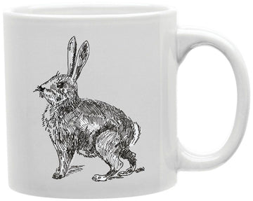 Rabbit Sketch Coffee and Tea Ceramic Mug 11oz