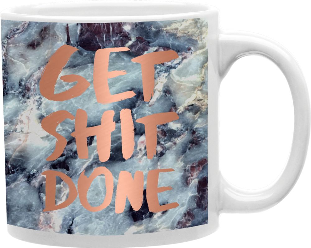 Get Shit Done Blue Marble Coffee and Tea Ceramic Mug 11oz