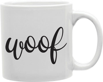 Woof Script Coffee and Tea Ceramic Mug 11oz