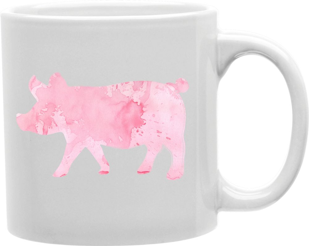 Watercolor Pig Silhouette Coffee and Tea Ceramic Mug 11oz