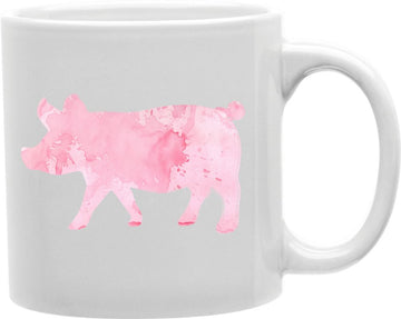 Watercolor Pig Silhouette Coffee and Tea Ceramic Mug 11oz
