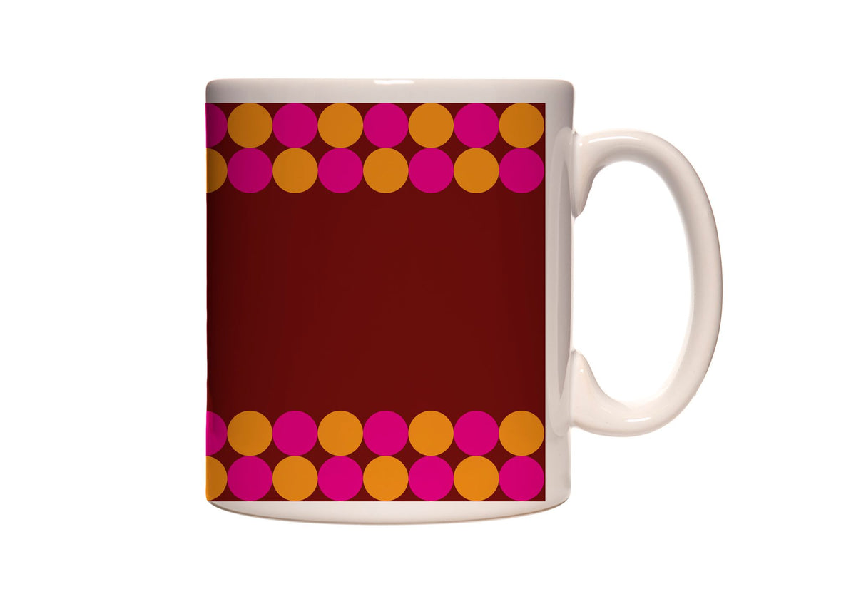 Candy Dots Border Coffee and Tea Ceramic Mug 11oz