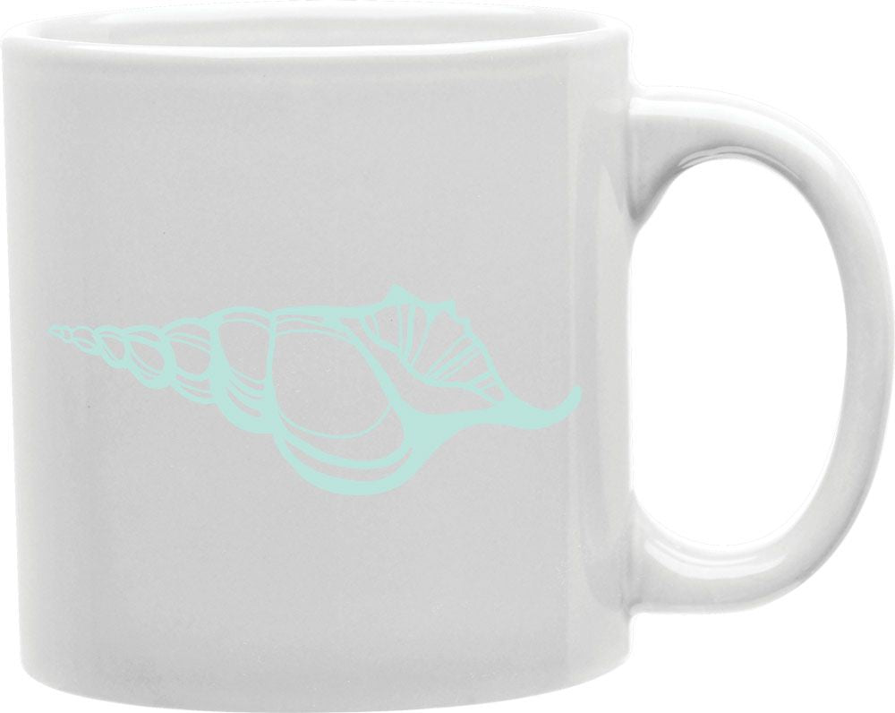 Blue Long Shell Coffee and Tea Ceramic Mug 11oz