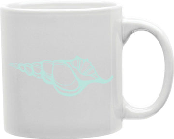 Blue Long Shell Coffee and Tea Ceramic Mug 11oz