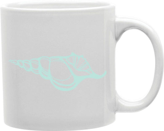 Blue Long Shell Coffee and Tea Ceramic Mug 11oz