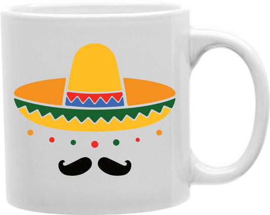 Sombrero And Mustache Coffee and Tea Ceramic Mug 11oz
