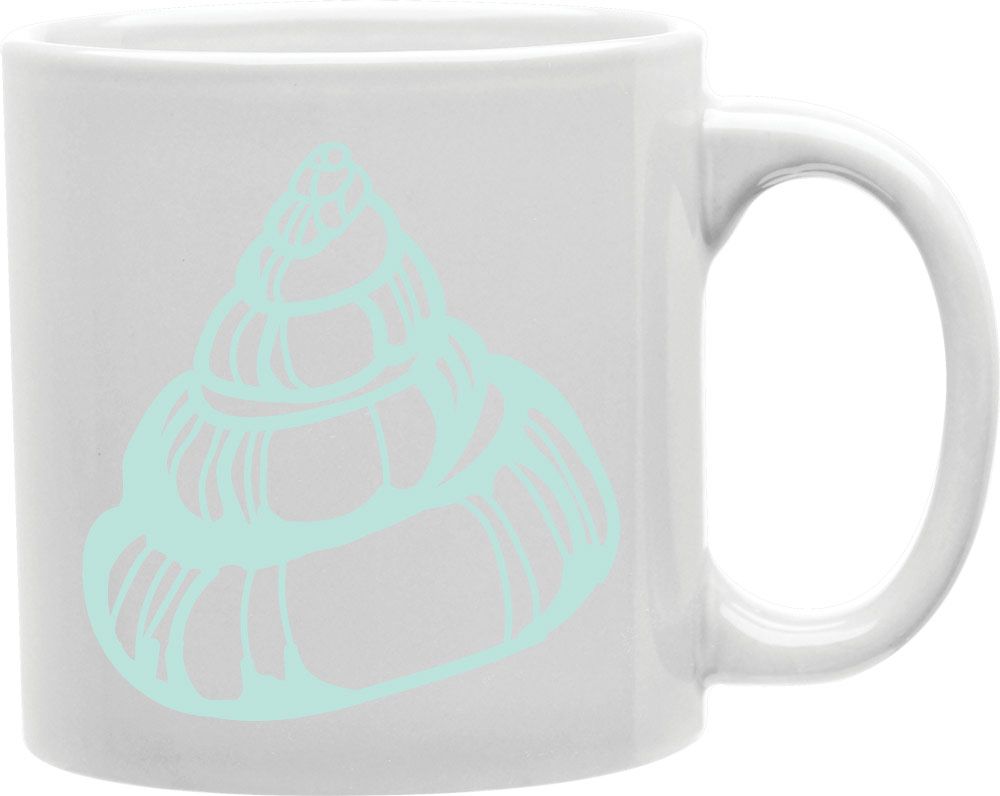 Blue Tall Shell Coffee and Tea Ceramic Mug 11oz