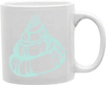 Blue Tall Shell Coffee and Tea Ceramic Mug 11oz
