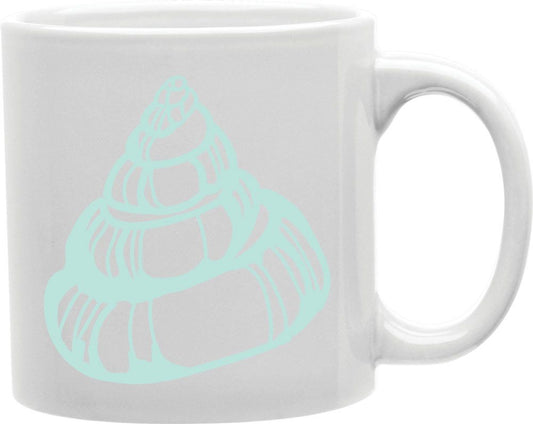 Blue Tall Shell Coffee and Tea Ceramic Mug 11oz