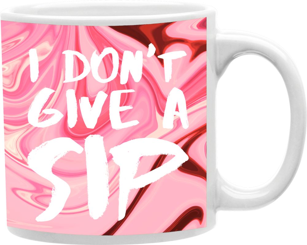 I Don't Give A Sip Pink Marble Coffee and Tea Ceramic Mug 11oz