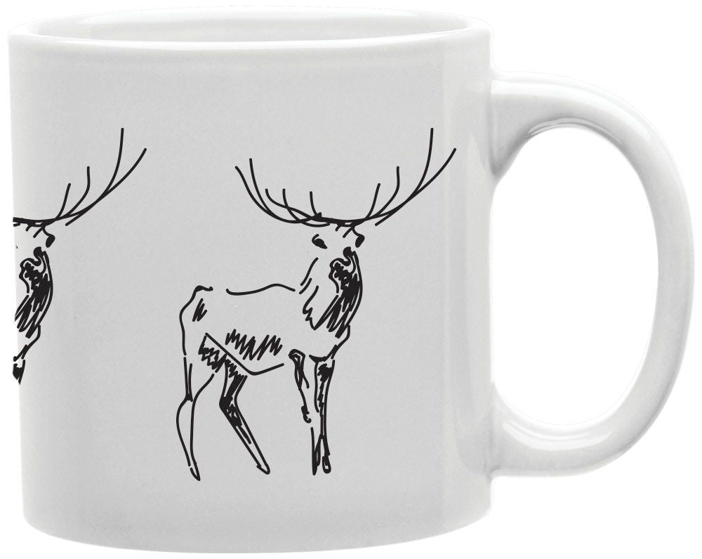 Deer Sketch Coffee and Tea Ceramic Mug 11oz