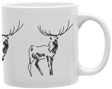 Deer Sketch Coffee and Tea Ceramic Mug 11oz
