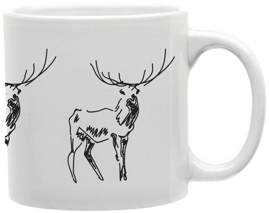 Deer Sketch Coffee and Tea Ceramic Mug 11oz