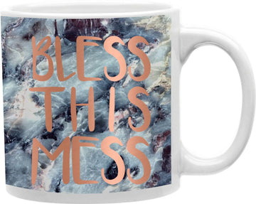 Bless This Mess Blue Marble Coffee and Tea Ceramic Mug 11oz