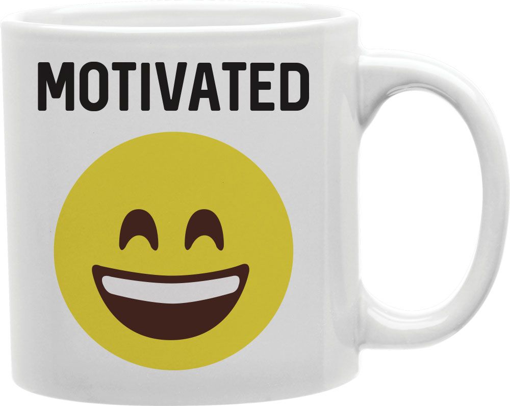 Motivated Smiley Emoji Coffee and Tea Ceramic Mug 11oz
