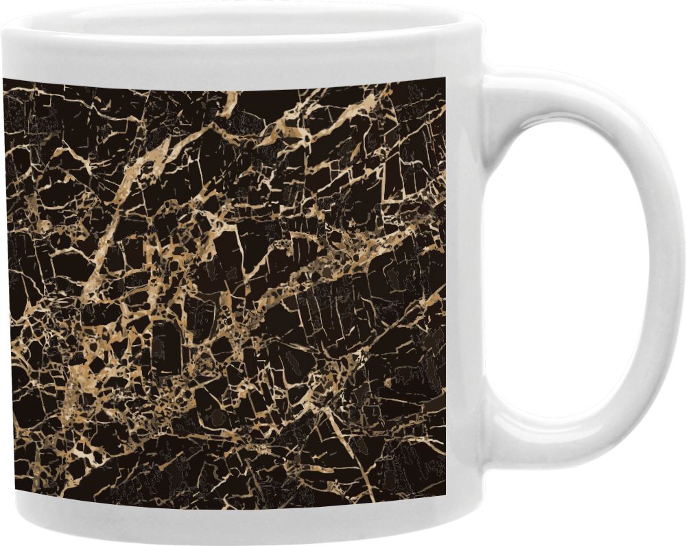 Black And Gold Marble Coffee and Tea Ceramic Mug 11oz