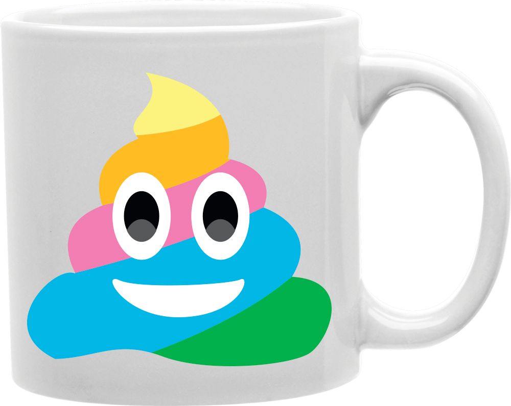 Rainbow Poop Emoji Coffee and Tea Ceramic Mug 11oz
