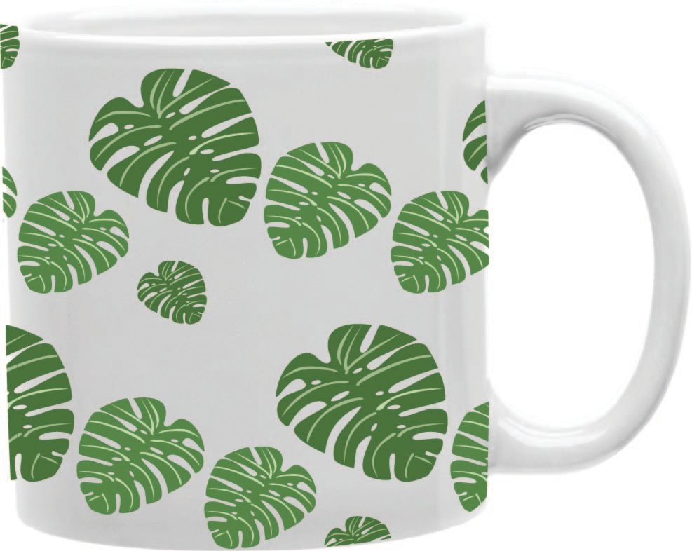 Monstera Leaf Pattern Coffee and Tea Ceramic Mug 11oz