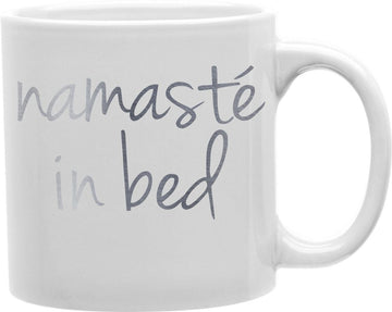 Silver Namaste In Bed Coffee and Tea Ceramic Mug 11oz