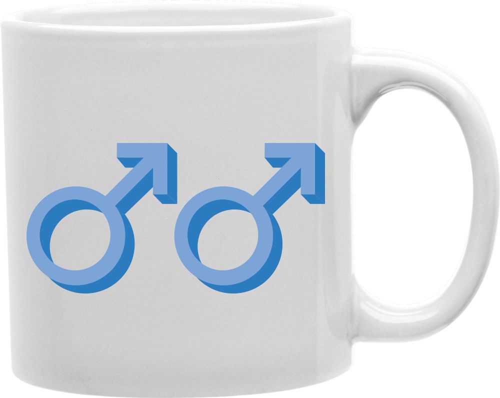 Male Symbols Blue Coffee and Tea Ceramic Mug 11oz