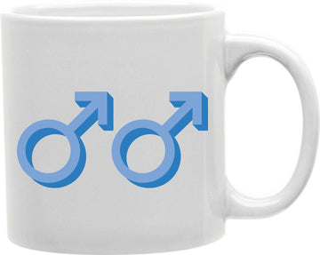 Male Symbols Blue Coffee and Tea Ceramic Mug 11oz