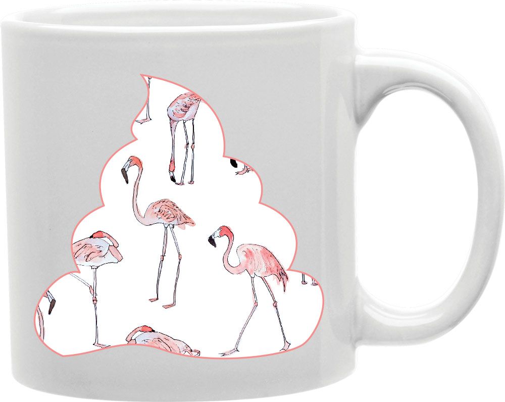 Flamingo Print Poop Coffee and Tea Ceramic Mug 11oz