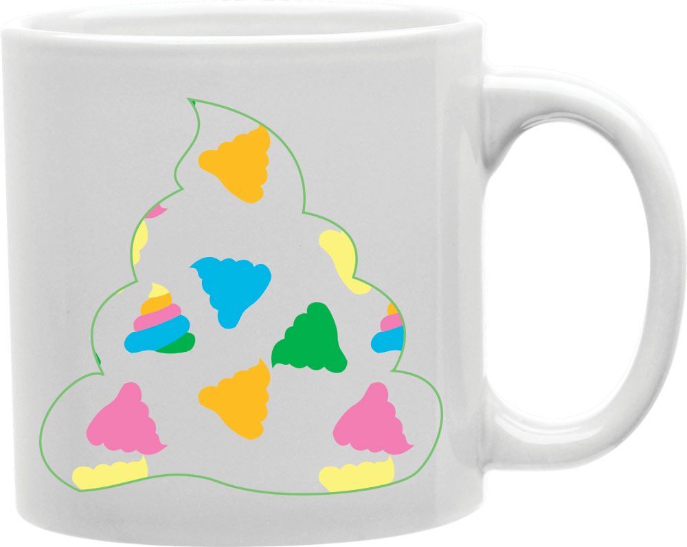 Rainbow Poop Pattern Poop Coffee and Tea Ceramic Mug 11oz