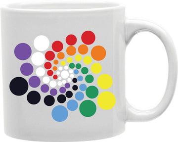 Rainbow Dot Swirl Coffee and Tea Ceramic Mug 11oz
