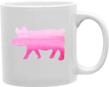 Pink Watercolor Pig Coffee and Tea Ceramic Mug 11oz