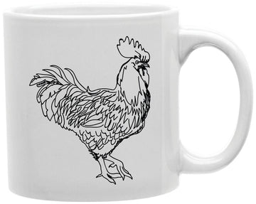 Rooster Sketch Coffee and Tea Ceramic Mug 11oz